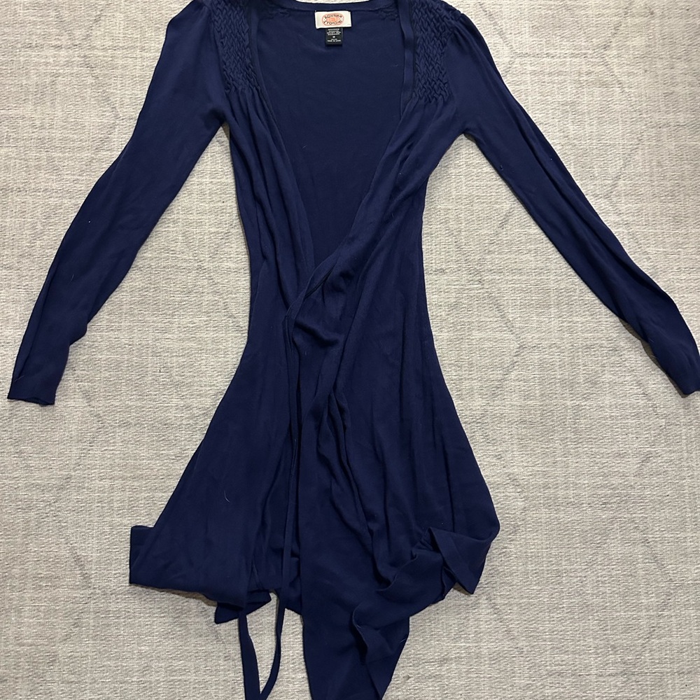 Vintage Navy Long Sleeve Wrap Dress